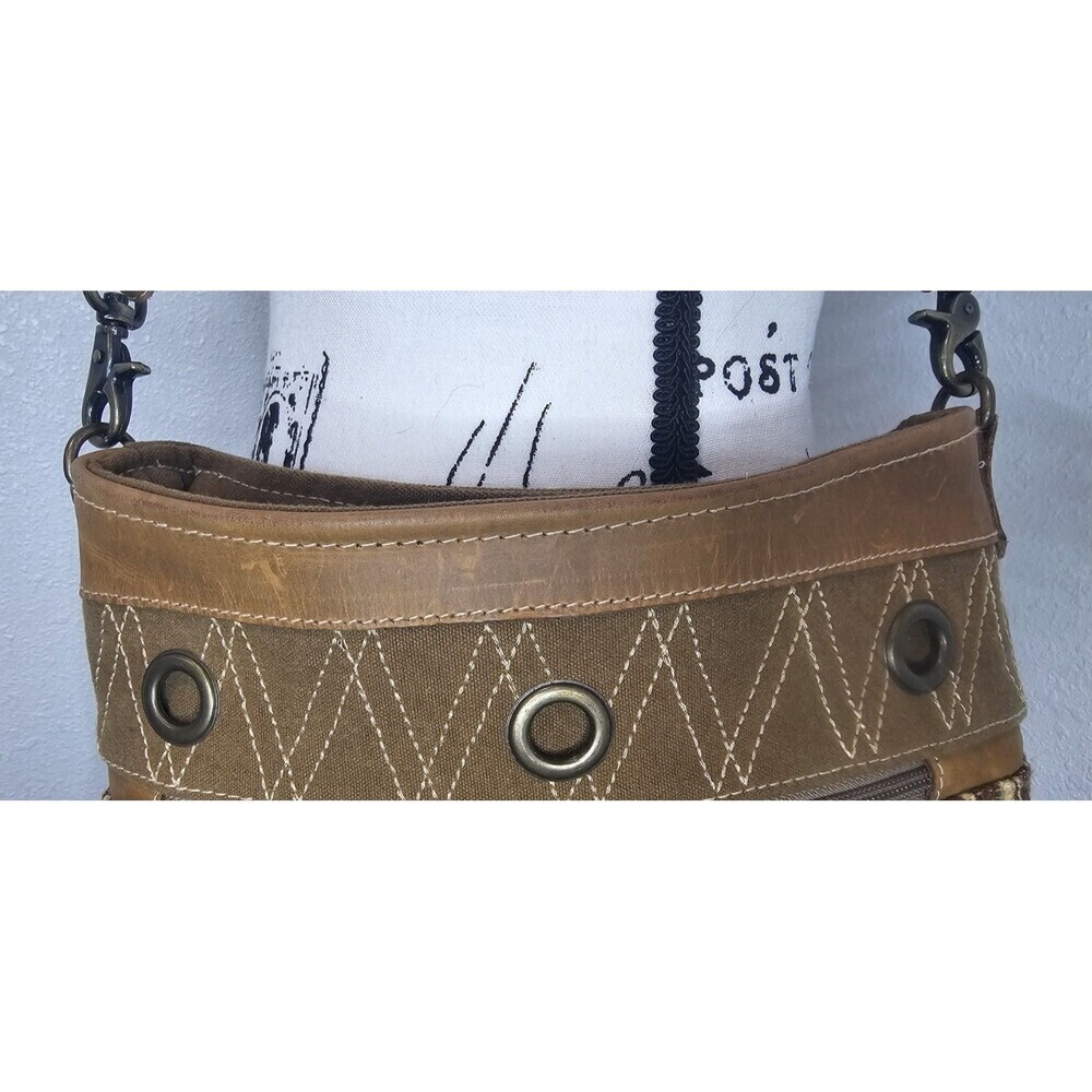 Myra Bag Womens Talia Range Canvas Leather Tribal Crossbody Shoulder Purse NEW - Picture 3 of 13